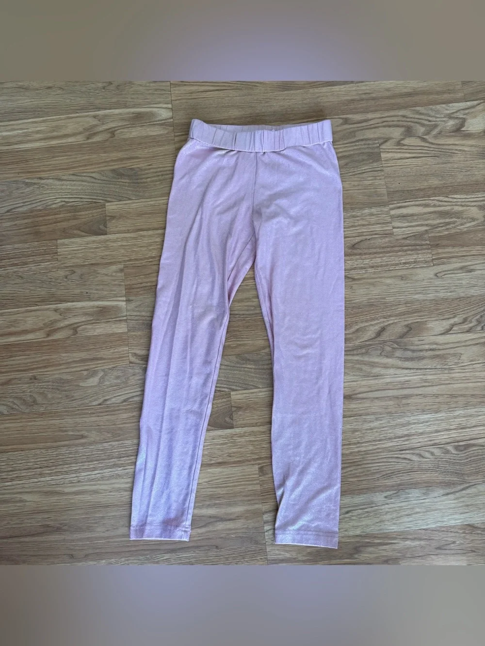 Old Navy bundle Set 2PC Shimmering Metallic Leggings Pink Silver Girls 10-12